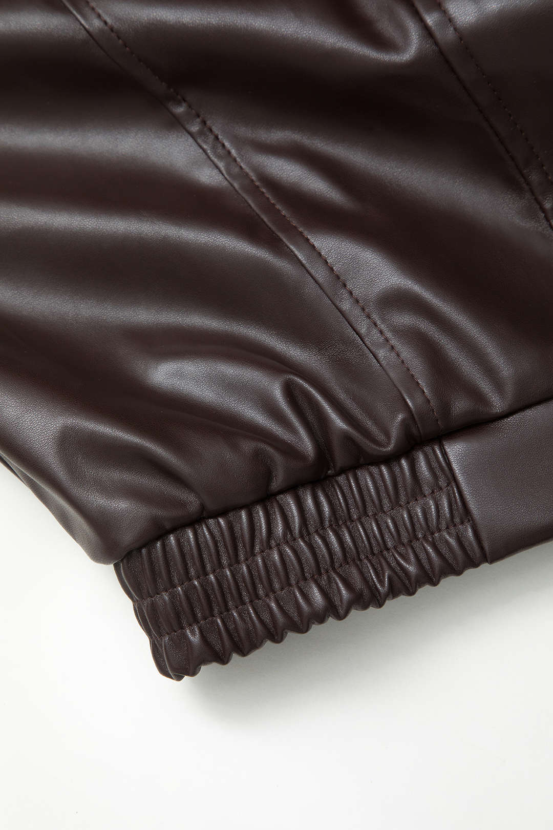 Retro Faux Leather Zip Up Jacket