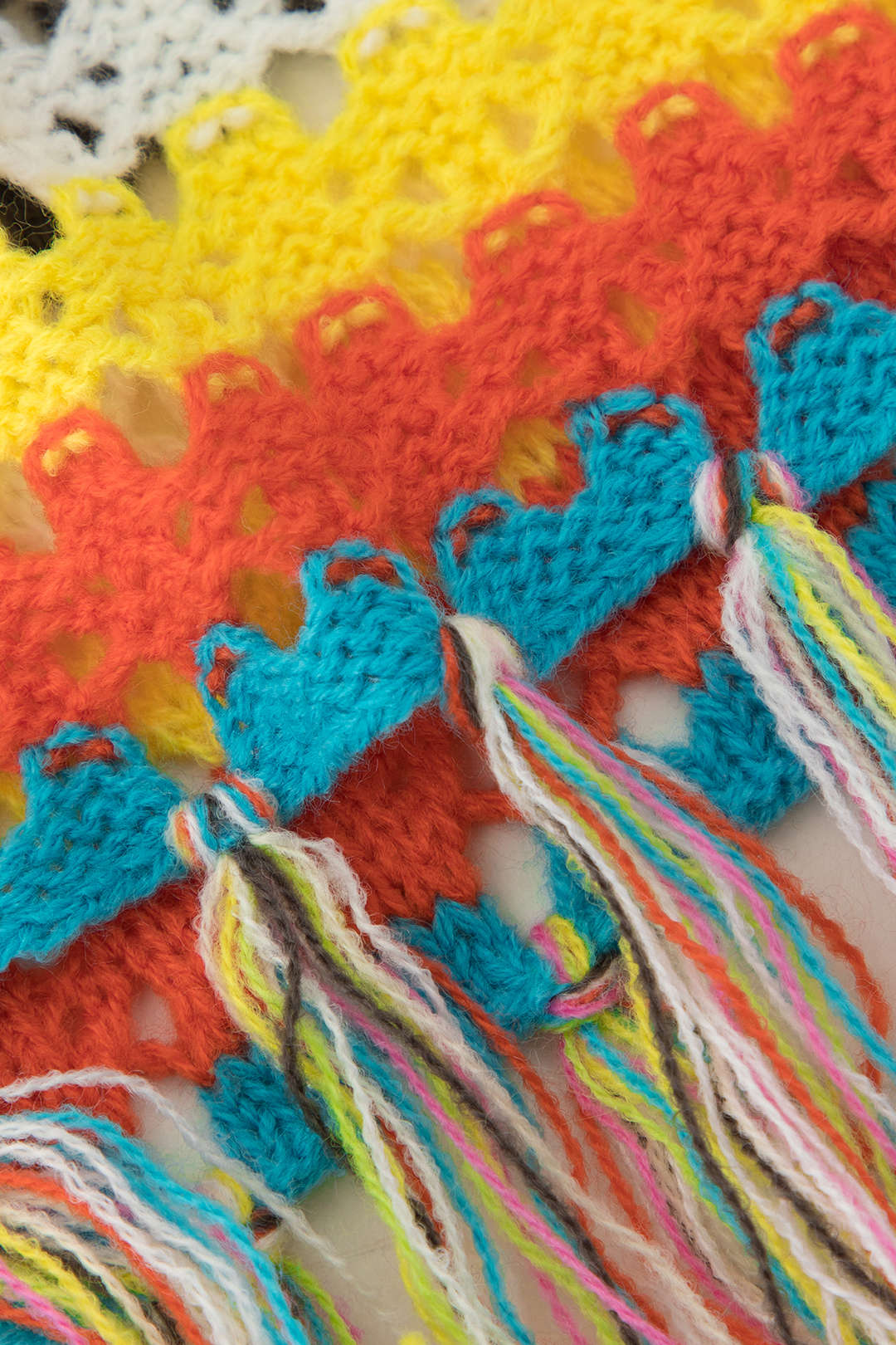 Rainbow Crochet Split Tassel Cover-Up Skirt