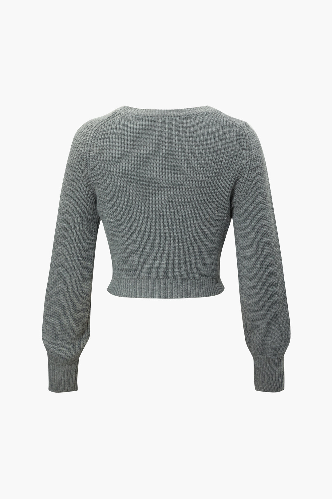 Solid Round Neck Knit Crop Sweater