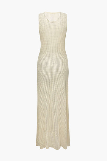 Open Knit Sleeveless Cover-up Maxi Dress