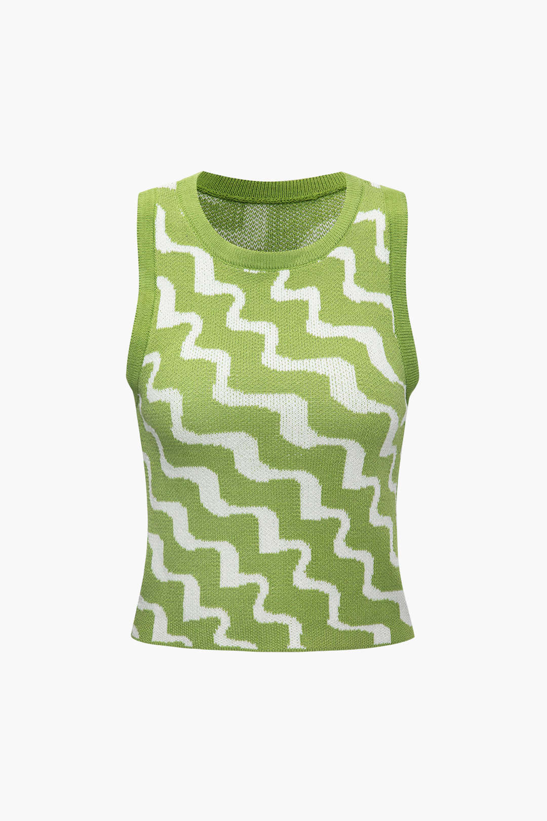 Wavy Pattern Knit Tank Top – Micas